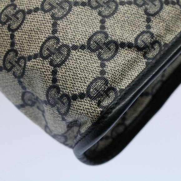 GUCCI GG Supreme Clutch Bag PVC Leather Navy Gray 014 115 Auth yk8933 - Picture 7 of 16